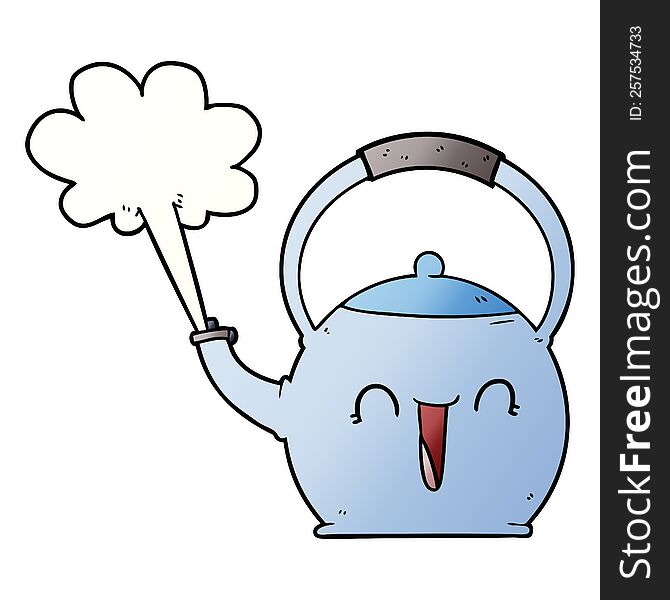 cartoon boiling kettle. cartoon boiling kettle