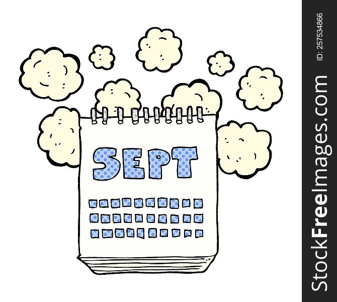 Cartoon Calendar Showing Month Of September