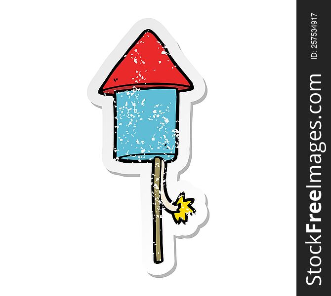 distressed sticker of a cartoon firework
