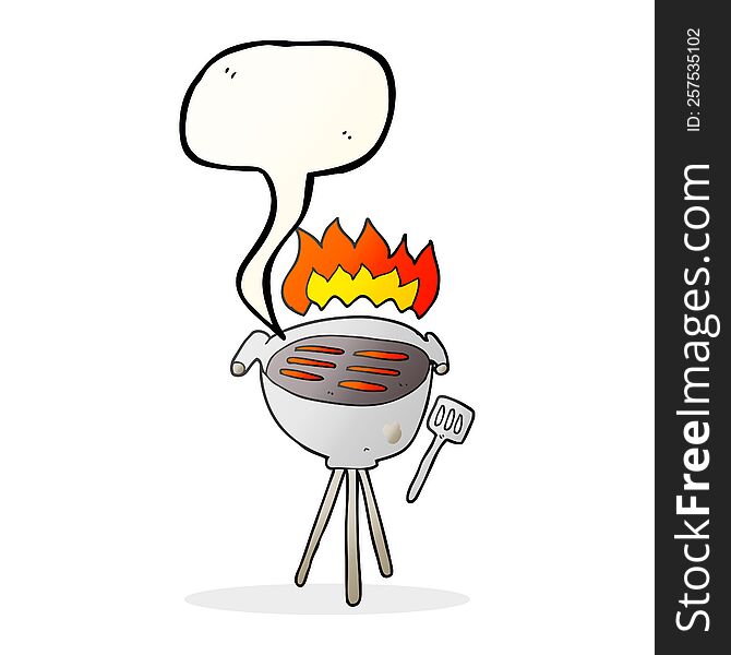 Speech Bubble Cartoon Barbecue