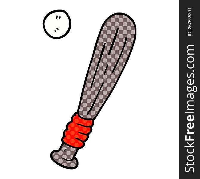 Cartoon Doodle Baseball Bat