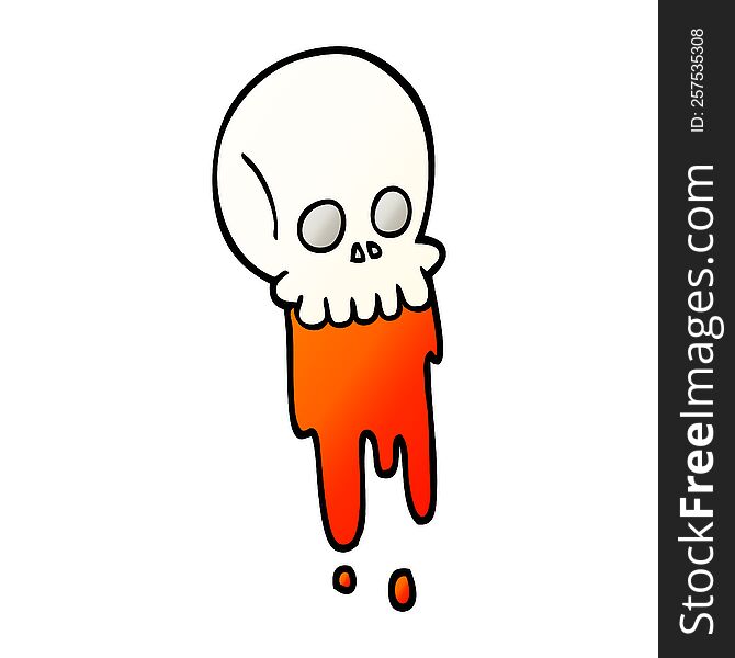 vector gradient illustration cartoon blood dripping skull