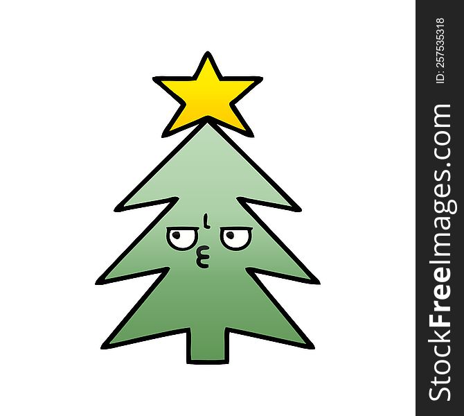 Gradient Shaded Cartoon Christmas Tree