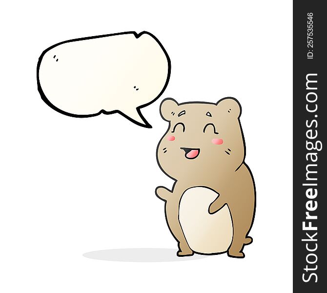 freehand drawn speech bubble cartoon cute hamster