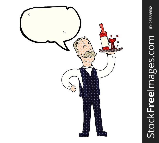 Comic Book Speech Bubble Cartoon Waiter