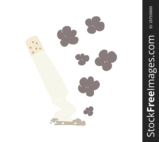 flat color illustration of a cartoon cigarette