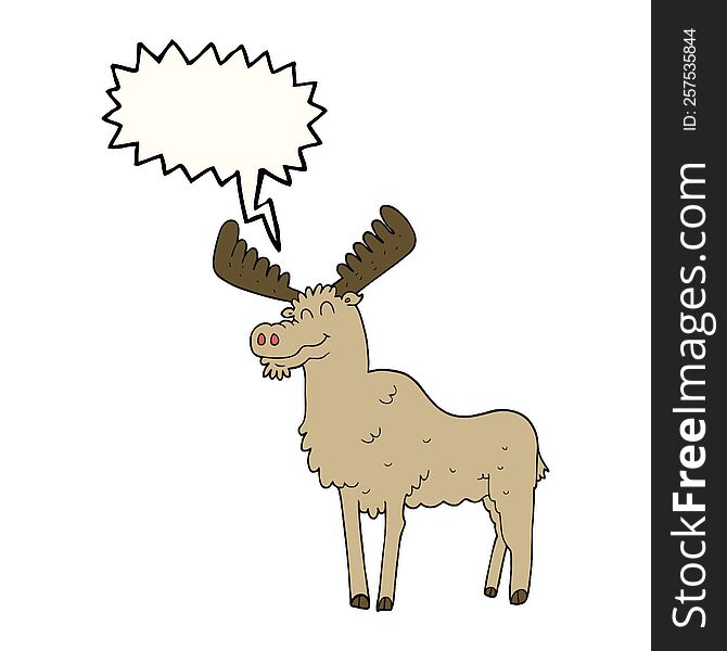 freehand drawn speech bubble cartoon moose