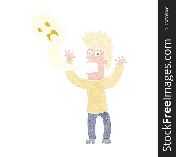 Cartoon Man Possessed By Ghost