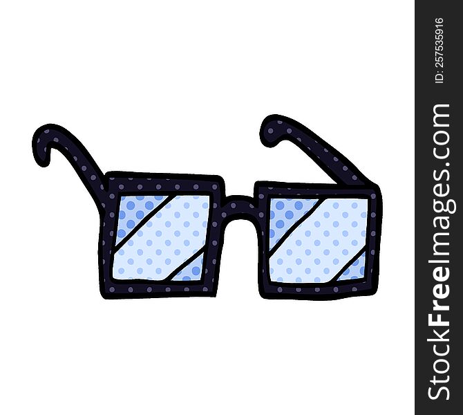 cartoon doodle square spectacles