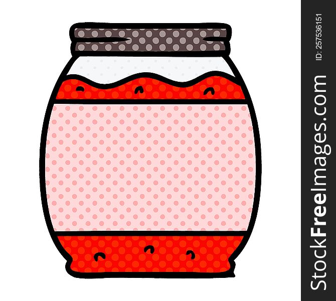 hand drawn cartoon doodle of a strawberry jam