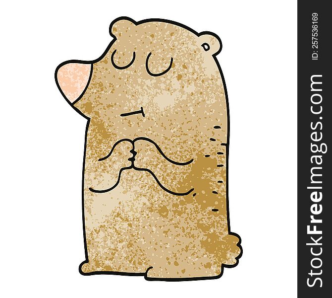 cartoon doodle shy bear