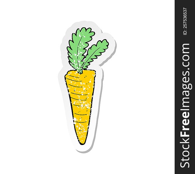 Retro Distressed Sticker Of A Cartoon Carrot