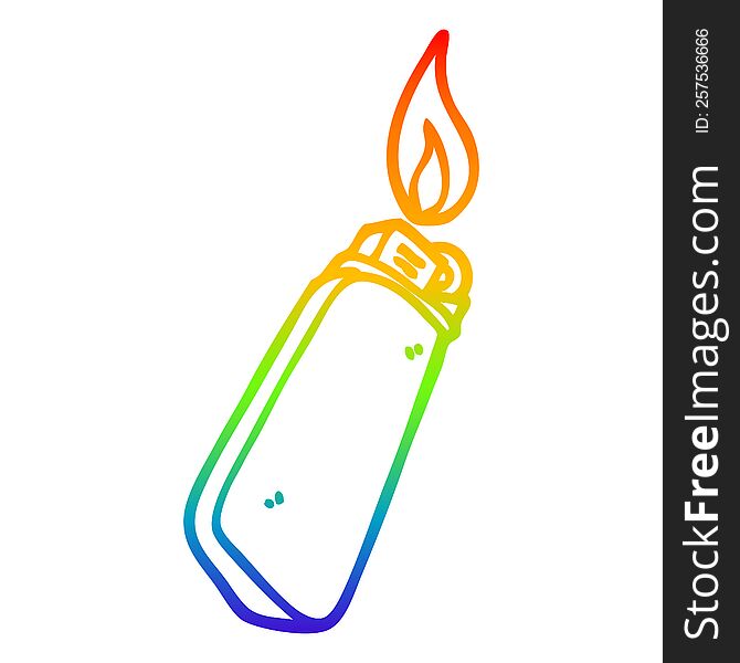 rainbow gradient line drawing cartoon disposable lighter