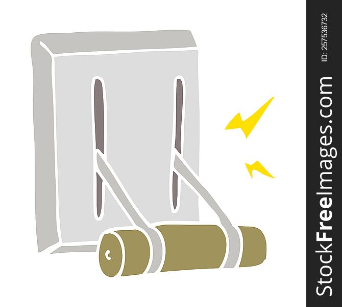 Flat Color Illustration Of A Cartoon Electrical Switch