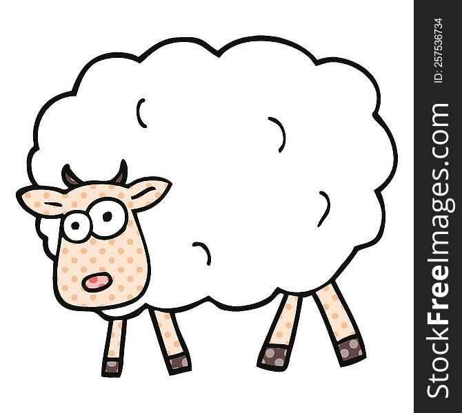 comic book style cartoon sheep
