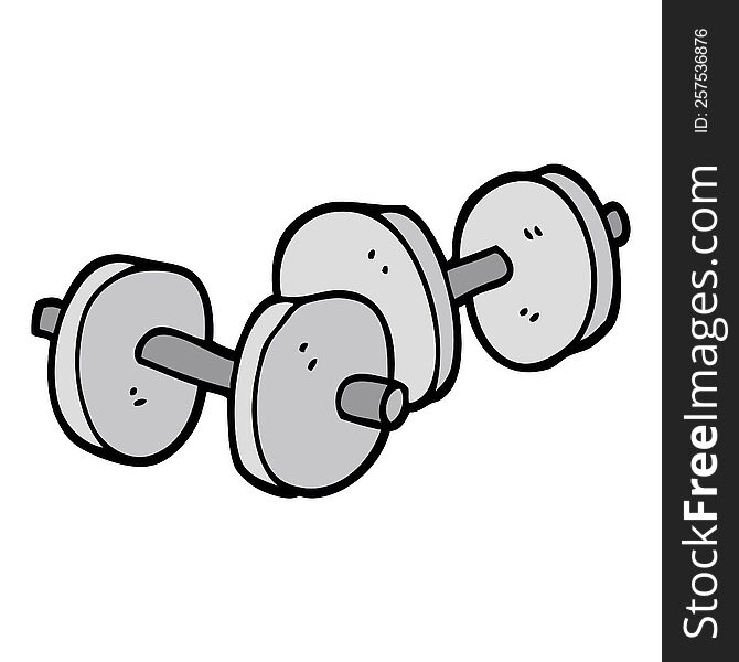 Hand Drawn Doodle Style Cartoon Pair Of Dumbbells