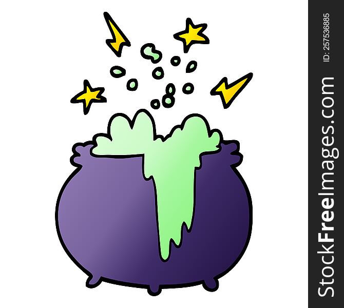 vector gradient illustration cartoon witchs cauldron