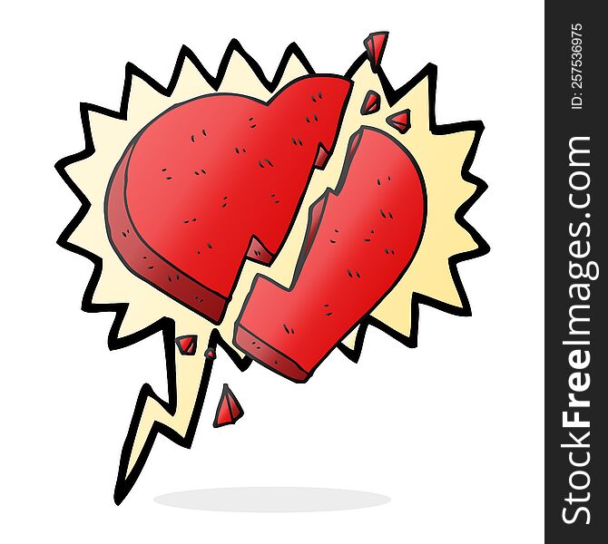 Speech Bubble Cartoon Broken Heart Symbol