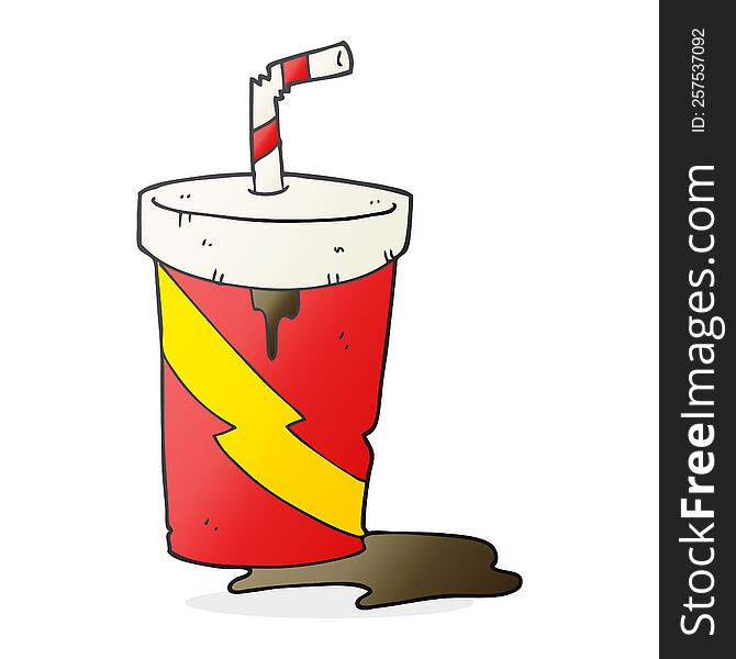 freehand drawn cartoon junk food cola drink