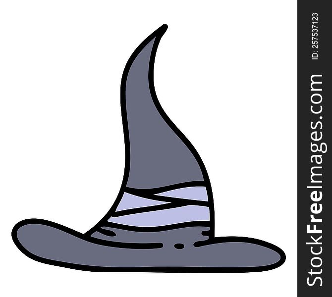 cartoon of a spooky witch hat