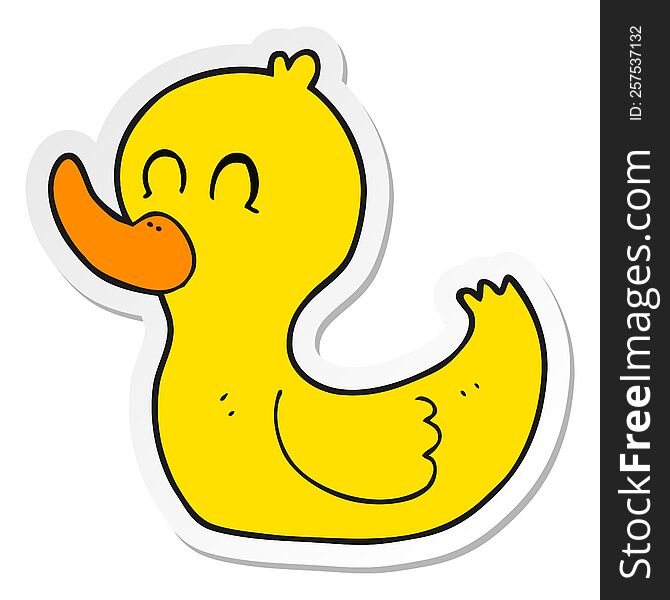 sticker of a cartoon cute duck