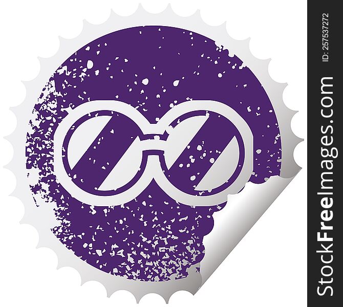 spectacles graphic distressed sticker illustration Icon