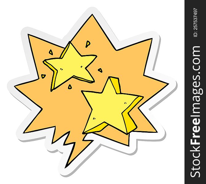 Cartoon Star And Speech Bubble Sticker