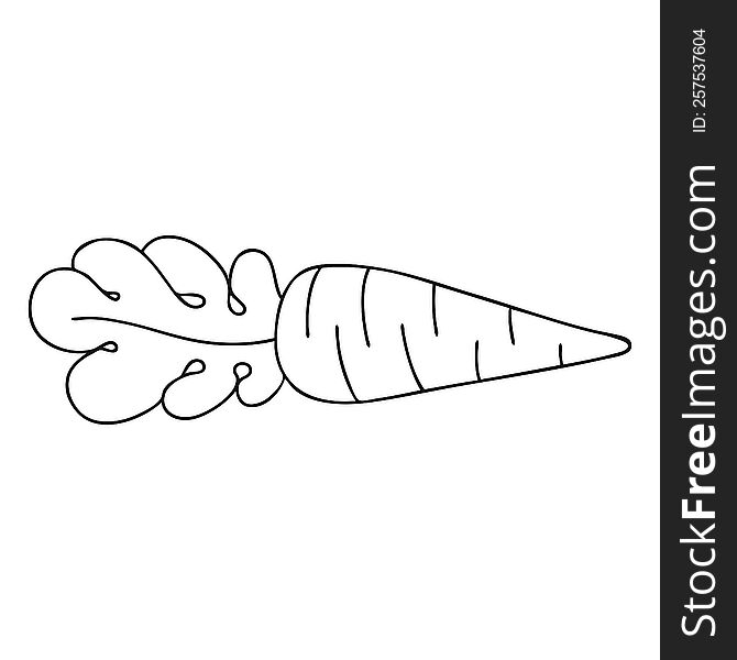 Quirky Line Drawing Cartoon Carrot