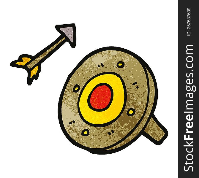 Cartoon Doodle Shield And Arrow