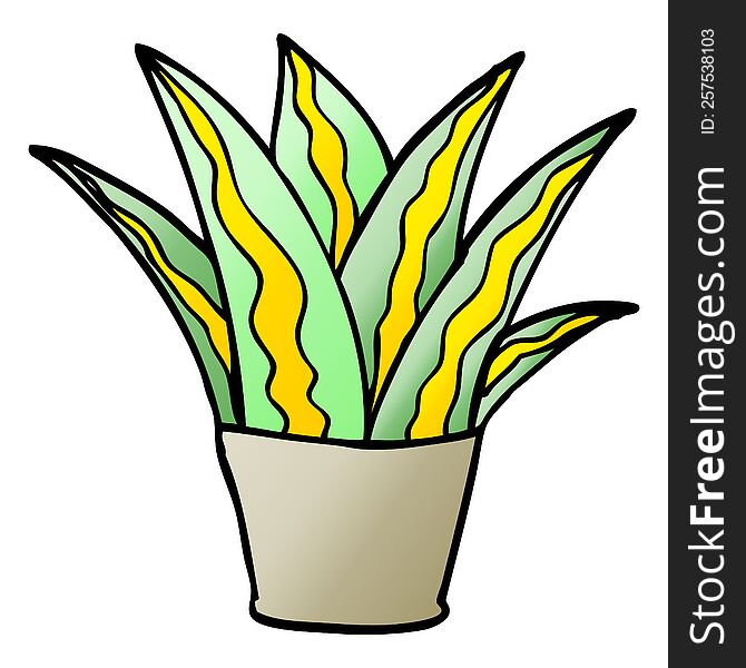 cartoon doodle house plant