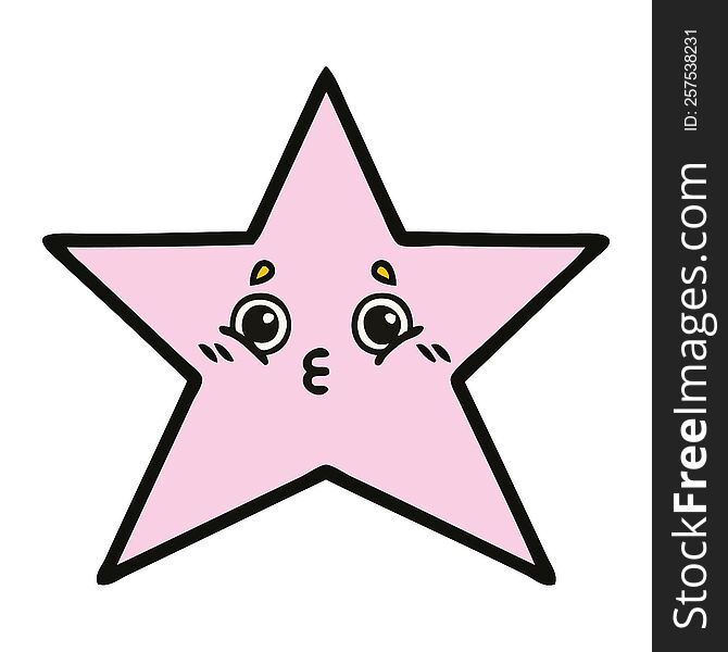 cute cartoon of a star fish. cute cartoon of a star fish