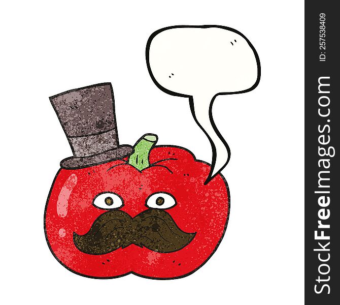 freehand drawn texture speech bubble cartoon posh tomato