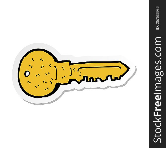 sticker of a cartoon key
