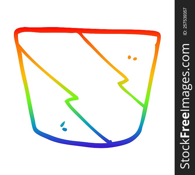 rainbow gradient line drawing of a cartoon muffin pot