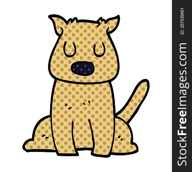 cartoon doodle calm dog