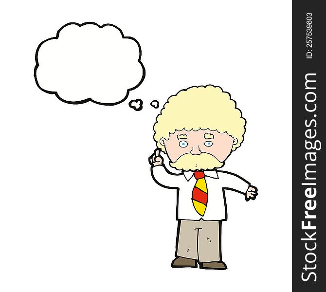 cartoon teacher with thought bubble