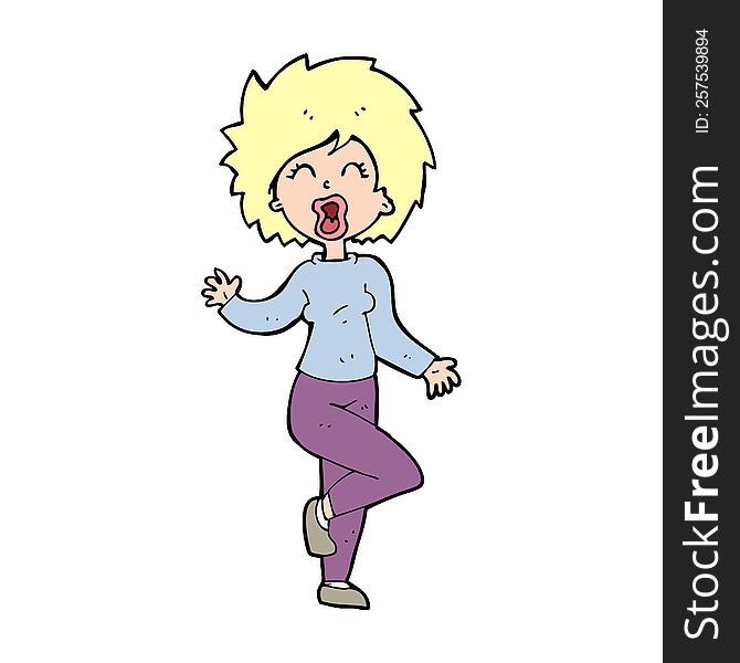 cartoon woman dancing
