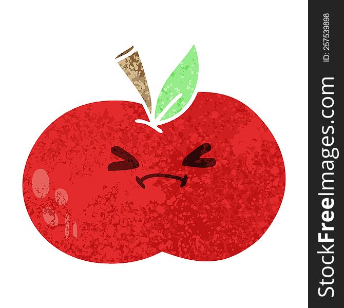 Quirky Retro Illustration Style Cartoon Apple