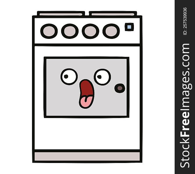 cute cartoon of a kitchen oven. cute cartoon of a kitchen oven