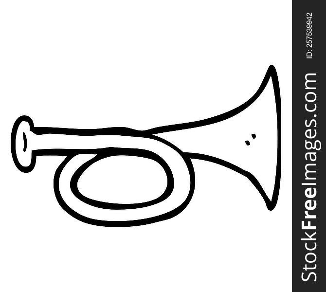 line drawing cartoon brass horn