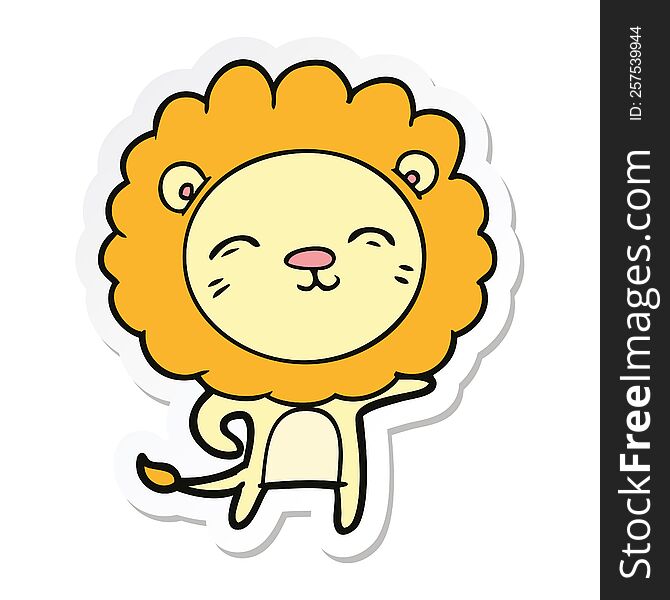 sticker of a cartoon lion