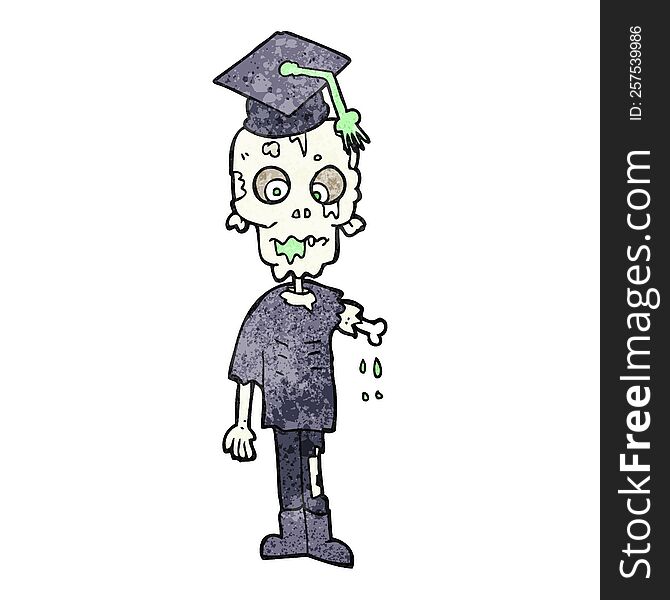 freehand drawn texture cartoon zombie student