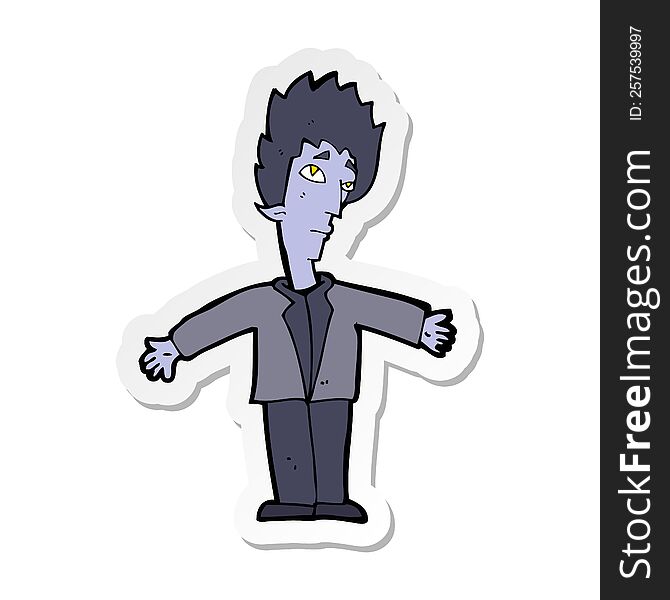 Sticker Of A Cartoon Vampire Man