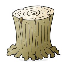 Cartoon Big Tree Stump Stock Photo