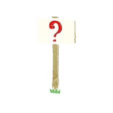 Cartoon Signpost With Question Mark Stock Image