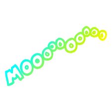Cold Gradient Line Drawing Cartoon Moo Noise Stock Photo