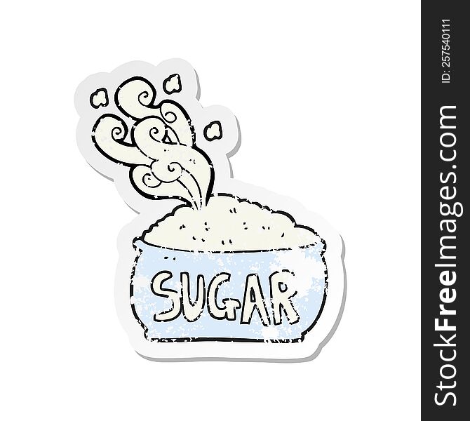 retro distressed sticker of a cartoon sugar bowl