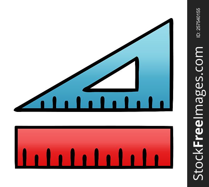 gradient shaded cartoon maths set