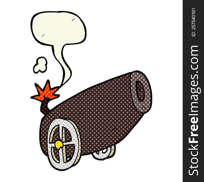 Comic Book Speech Bubble Cartoon Cannon