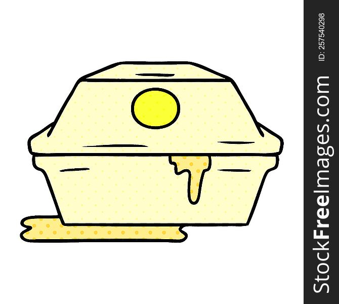 hand drawn cartoon doodle of a fast food burger container